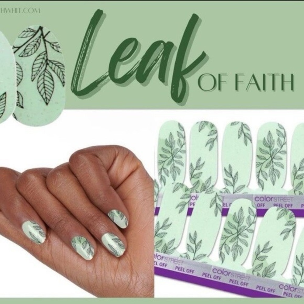 Color Street “Leaf of Faith” Mint Leaf Nail Wraps
